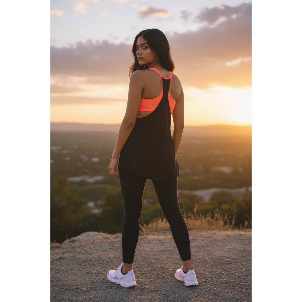 Lululemon Tuck Me In Tank Top Black Coral Built In Sports Bra Size 6 S Athletic
